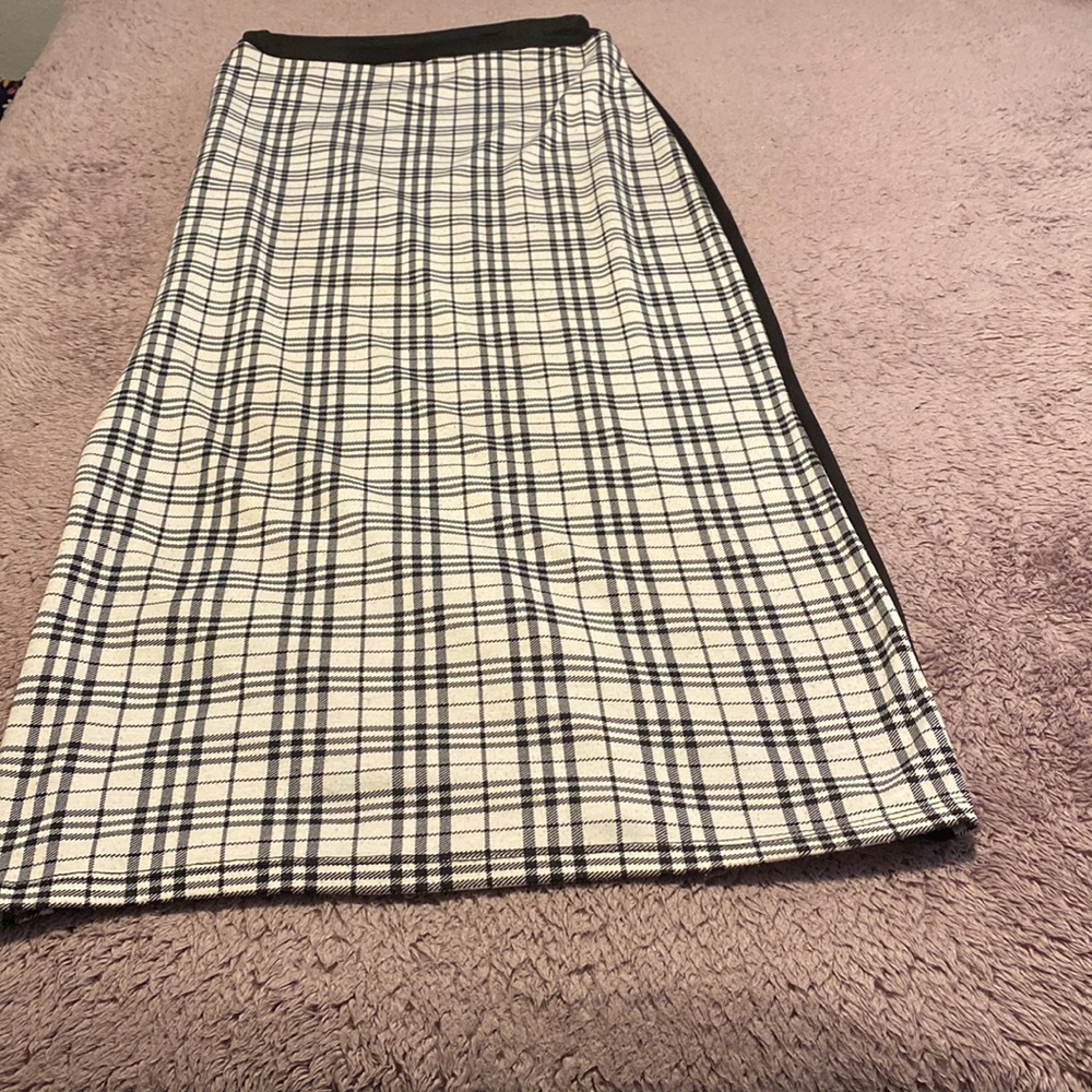 Black and white striped skirt